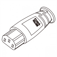 美规 (美标)IEC 320 C13 AC电源线连接器 3 芯直式 10A/13A/15A 125V, 250V