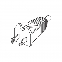 美规(美标)NEMA 1-15P 直式 AC插头2 P/ 2 芯 不接地, 15A 125V