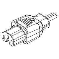 IEC 320 C15 AC电源线连接器 3 芯直式 10A 250V