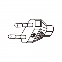 刮胡刀专用AC转接头, 欧规 (欧标)转IEC 320 C1连接器, 2转2-Pin, 0.2A