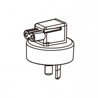 AC转接头, 澳洲规 (小) 弯头转IEC 320 C7连接器, 2转2-Pin, 2.5A 250V