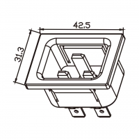 IEC 320 (C20)服务器 / PDU电源, AC 3-Pin公插座(Inlet) 16A 250V