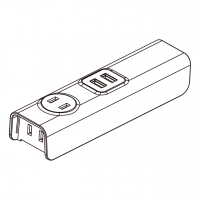 中国规AC转接头, 2x2-Pin AC 插座, 2 port USB, 2500W