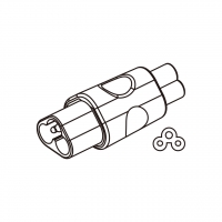 AC转接头, IEC 320 Sheet A 插头连接器转IEC 320 C5 连接器, (适用笔电), 3转3-Pin,