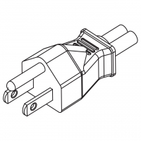 美规(美标)NEMA 5-15P 直式 AC插头2 P/ 3 芯接地 15A 125V