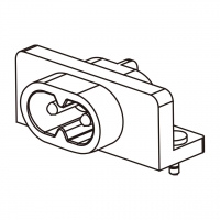 IEC 320 (C8) 八字型 家电用品AC 2-Pin公插座(Inlet)
