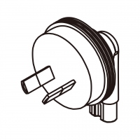 笔记本电脑专用AC转接头, 澳洲规 弯头转IEC 320 C7连接器, 2转2-Pin, 2.5A 250V