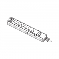 美规 (美标) OA排插/插线板/ 拖线板/接线板 NEMA 5-15R 3 脚 6 插位(15A), 一进/一出电话接头 (突波保护)