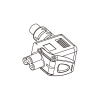 IEC 320 C5 AC电源线连接器 3 芯 弯式  2,5A 250V, 3-7A 125V