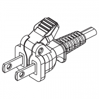 美规(美标)NEMA 1-15P 直式 易力拔AC插头2 P/ 2 芯 不接地,  15A 125V
