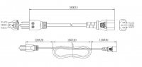 美规 (美标)3-Pin NEMA 5-15P 插头转 IEC 320 C13品字尾 AC电源线组- 成型PVC线材(Cord Set) 1.8 米黑色 (SVT 18/3C/1C )