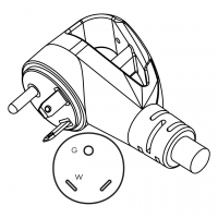 美规(美标)RV AC插头NEMA TT-30P/ 2 P/ 3 芯接地 弯式, 30 A 120V