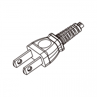 日本2-Pin插头AC电源线-成型PVC线材1.8 米黑色WS-SR-5 + 线材剥外层绝缘 10 厘米  (VCTFK 2X0.75mm² 扁线 )