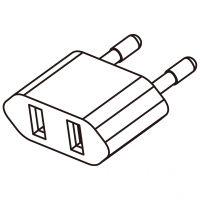 AC转接头, 韩国(Ø4.8 brass) 插头转美国 NEMA 1-15R连接器 2转2-Pin