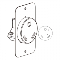 美规 (美标)Flush Mount 插座 NEMA TT-30R, 2 P 3芯接地 30A 120V