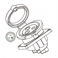 IEC 309 IP 44 防泼水工业母插座(Outlet), 2 P 3 芯,30A 125V