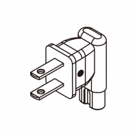 笔记本电脑专用AC转接头, 美规 (美标) 弯头转IEC 320 C7连接器, 2转2-Pin, 7A 125V