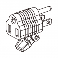 AC转接头, 美规 (美标)NEMA 5-15P 插头转NEMA 5-15R连接器, 3转3-Pin