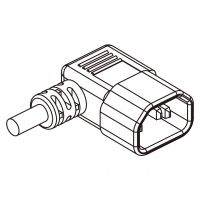 巴西IEC 320 Sheet E 插头AC电源线连接器 3 芯 弯式10A 250V