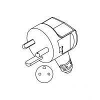 丹麦3-Pin 直式 AC插头, 10~16A 250V