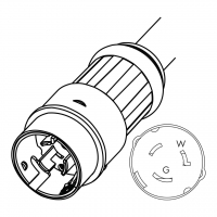 美规(美标)AC插头NEMA SS1-50P, 50A 125V, 2 P/ 3 芯接地