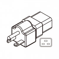 AC转接头, 美规 (美标)NEMA 6-20P 转IEC 320 C19 连接器, 3转3-Pin, 20A 250V