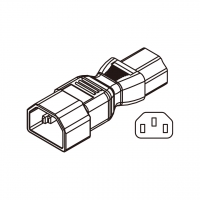 AC转接头, IEC 320 Sheet E 插头连接器转IEC 320 C13 连接器, (适用个人计算机), 3转3-Pin, 10A 250V