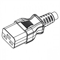 欧规 (欧标)IEC 320 C19 AC电源线连接器 3 芯直式 16A 250V