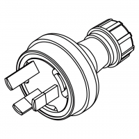 澳洲插头3芯直式, 10A 250V