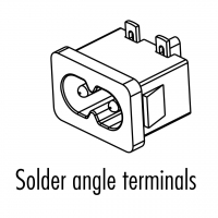 IEC 320 (C8) 八字型 家电用品AC 2-Pin公插座(Inlet)2.5A/5A 250V