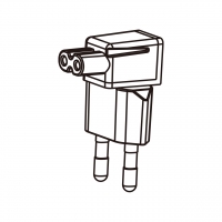 AC转接头, 韩国(小) 弯头转IEC 320 C7连接器, 2转2-Pin, 2.5A 250V