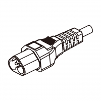 美规 (美标)3-Pin IEC 320 Sheet A 梅花公插头AC电源线-成型PVC线材1.8 米黑色线材切齐  (SVT 18/3C/60C  )