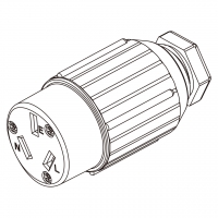 中国AC电源连接器3芯直式, bladed grab 线型 . 线材 OD ø9.3mm.16A 250V