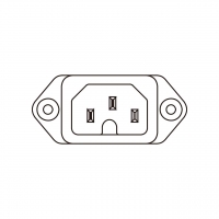 IEC 320 (C16) 家电用品AC 3-Pin公插座(Inlet), 附螺丝孔, 10A/ 15A