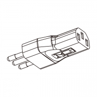 AC转接头, 意大利转IEC 320 C13 连接器, 3转3-Pin, 10A 250V