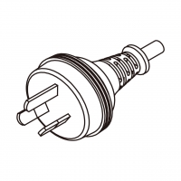 澳规 3-Pin插头AC电源线-成型PVC线材1.8 米黑色线材剥外层绝缘 2 厘米/半剥内层绝缘1.3 厘米   (HVV-F  3G 0.75mm²  )