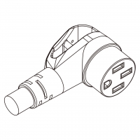 车用RV AC电源线连接器 (NEMA 14-50R) Straight Blade, 3 P, 4 芯  接地, 弯式 30A/50A 125V/250V