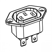 IEC 320 Sheet F 品字三孔家电用品AC母插座(Outlet) 附螺丝孔, 10A/15A 125V