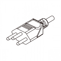 瑞士3-Pin插头AC电源线-成型PVC线材1.8 米黑色线材切齐  (HVV-F  3G 0.75mm²  )