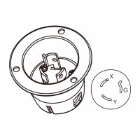 美规 (美标)防松脱 Flanged插座NEMA L6-15P, 2 P 3芯接地 15A 250V