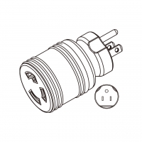 AC转接头, NEMA 5-15P转L5-30R Twist Locking, 2 P 3芯接地 3转3-Pin, 15A-30A 125V