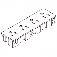 美规 (美标)NEMA 5-15R 4 位插座, 2 P 3芯接地 15A 125V