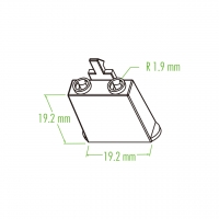 塑料连接器 19.2mm X 19.2mm R 1.9mm 2 Pin