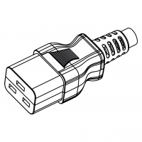 IEC 320 C19 AC电源线连接器 3 芯直式 16A 250V