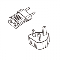 转接头, 美规NEMA 1-15R 2芯转欧洲/英国插头 (本产品无电压转换功能)