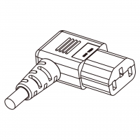 IEC 320 C13 AC电源线连接器 3 芯 弯式  7A/10A/13A/15A, /125,250V