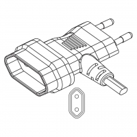 欧洲2-Pin T 型AC插头/连接器2.5A/10A 250V