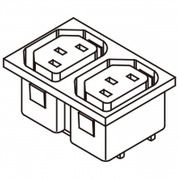 IEC 320 Sheet F 品字三孔家电用品AC 2 位母插座(Outlet), 10A/15A