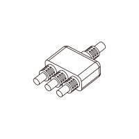 AC电线成型式固定接头(Strain Relief -SR) 1 出 3, 线材 OD 呎吋: OD ø7.9 Ø8.5