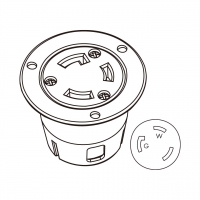 美规 (美标)防松脱 Flanged插座 NEMA L5-30R, 2 P 3芯接地 30A 125V